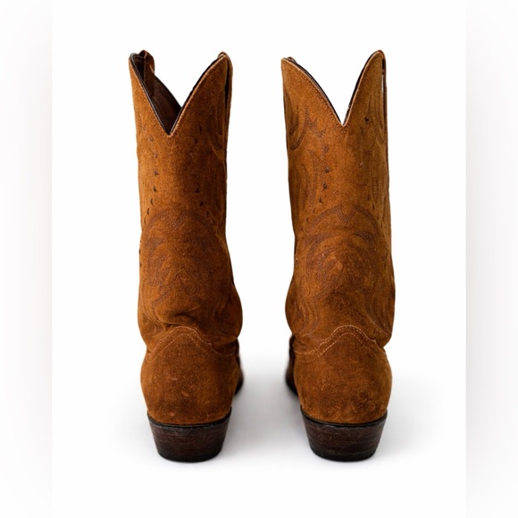 Nocona Classic Women's Full Suede Western Cowboy Boots Brown Size 8.5 D USA - Picture 4 of 13